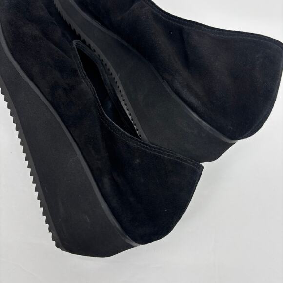 Eileen Fisher Wedge Ballet Flat Slip On Shoes 10 Blk Suede Minimalist Lagenlook - Picture 7 of 9